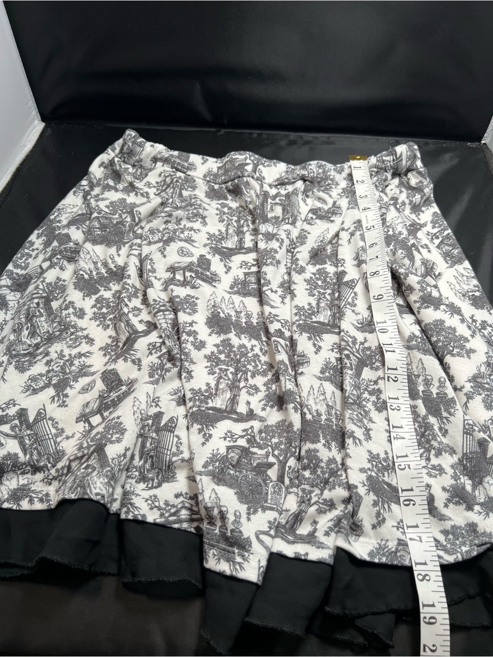 Rare Disney Parks Haunted Mansion Toile Skater Skirt Black White Chiffon 2XL